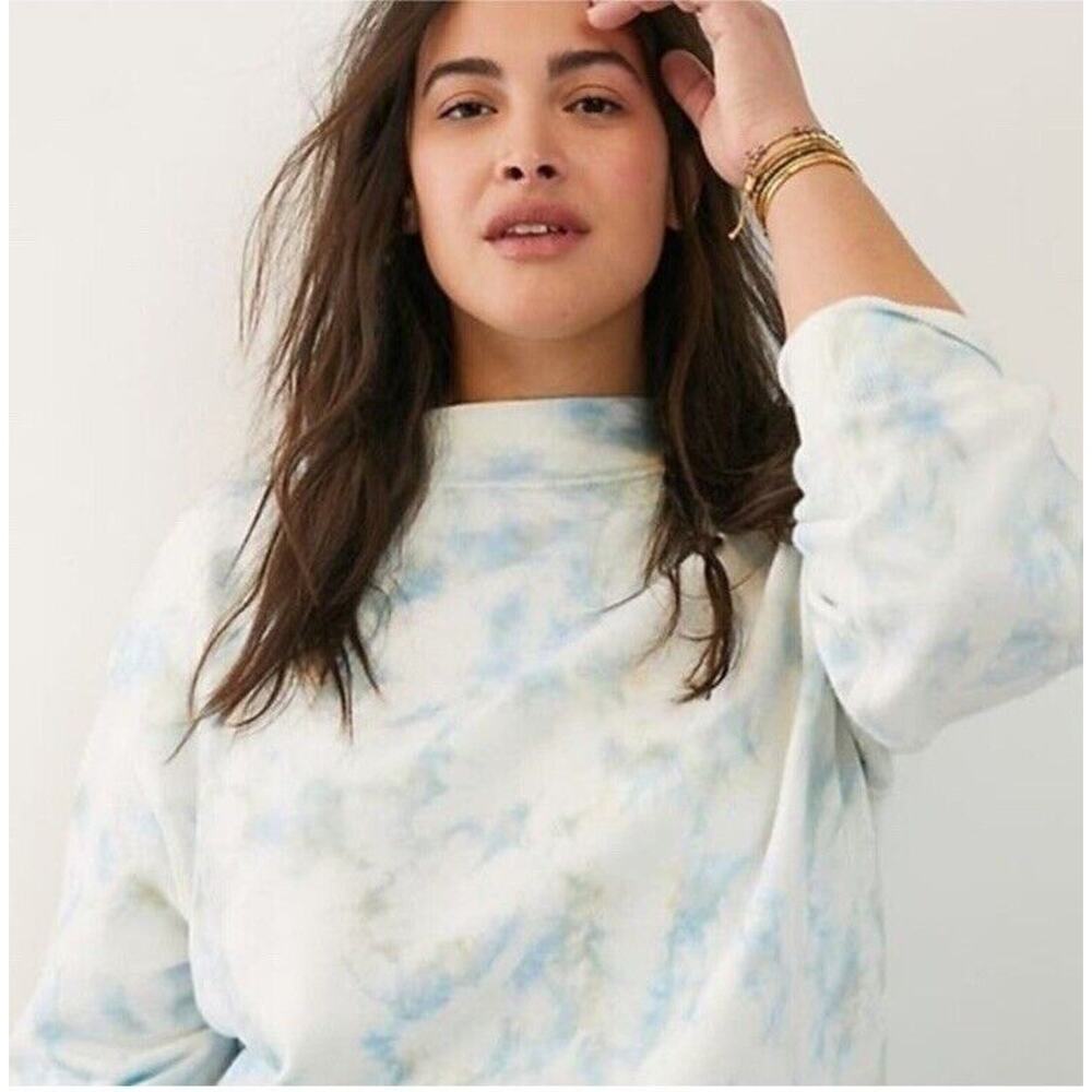 Anthropologie Pilcro Women's Elayna Tie-Dye Sweatshirt Pullover Mock Neck XS